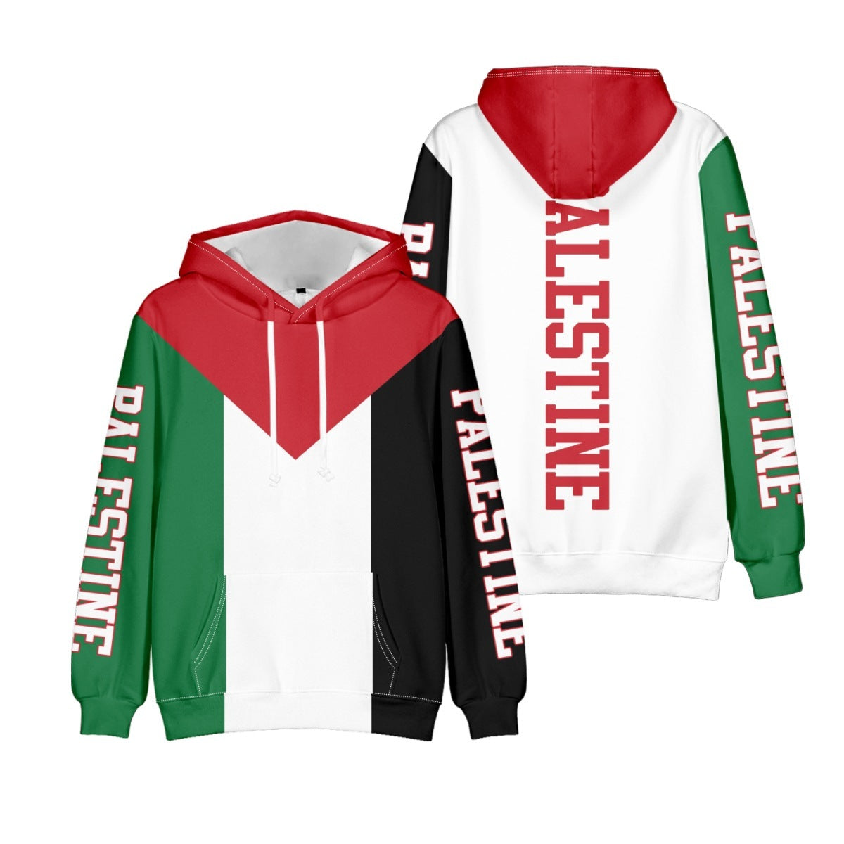 Palestinian-Inspired Polyester Fiber Hoodie Jacket – Stylish & Comfortable Outerwear