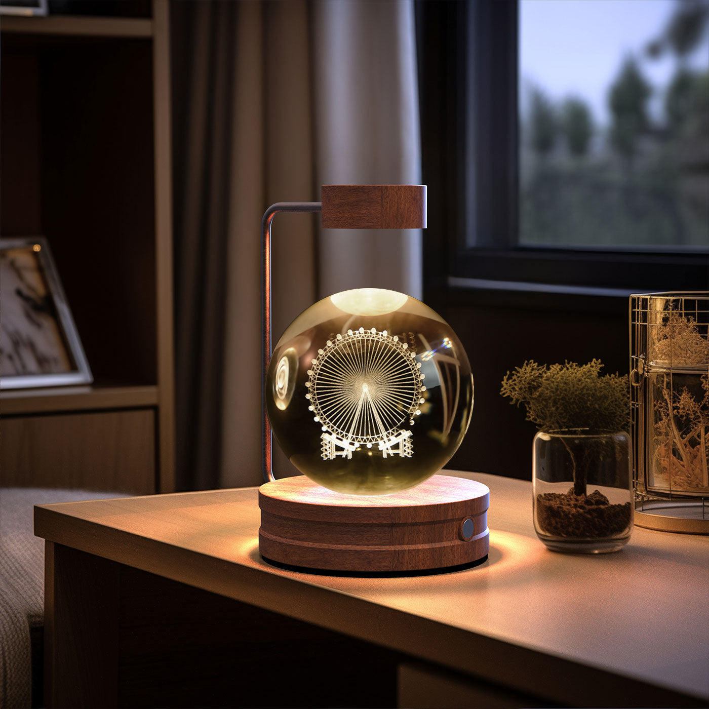 Crystal Ball Cosmic Dinosaur Night Light – USB Powered Bedside Lamp & Birthday Gift