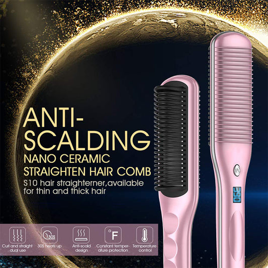 Dual-Use Electric Hair Curler & Straightener - Straightening Comb for Versatile Styling