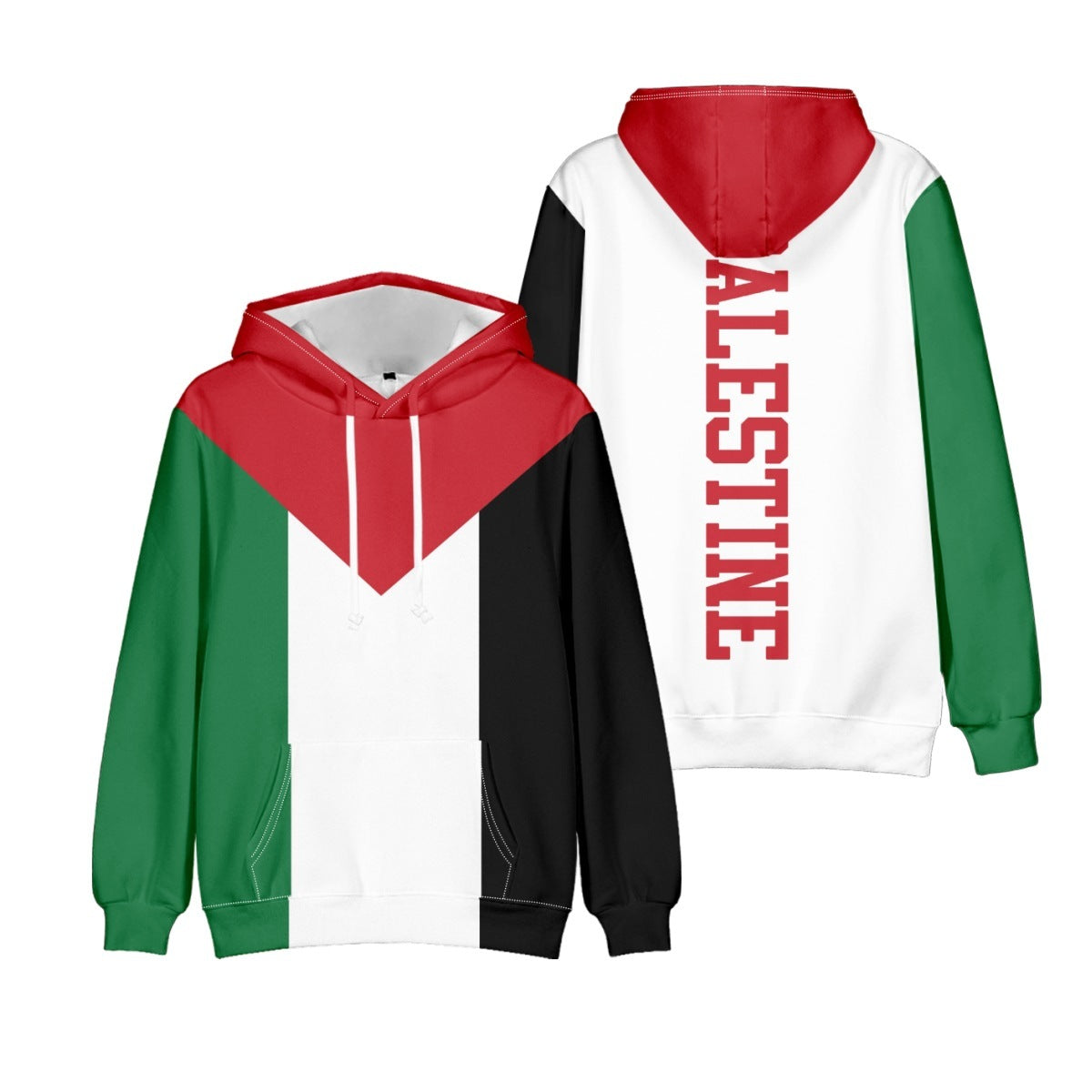 Palestinian-Inspired Polyester Fiber Hoodie Jacket – Stylish & Comfortable Outerwear