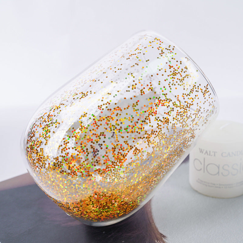 Christmas Tree Sequin Tumbler – Heat-Resistant Double-Layered Cartoon Xmas Cup for Home & Kitchen