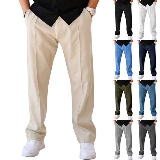 Men's Loose Fit Sports Trousers with Drawstring | Casual Straight Pants