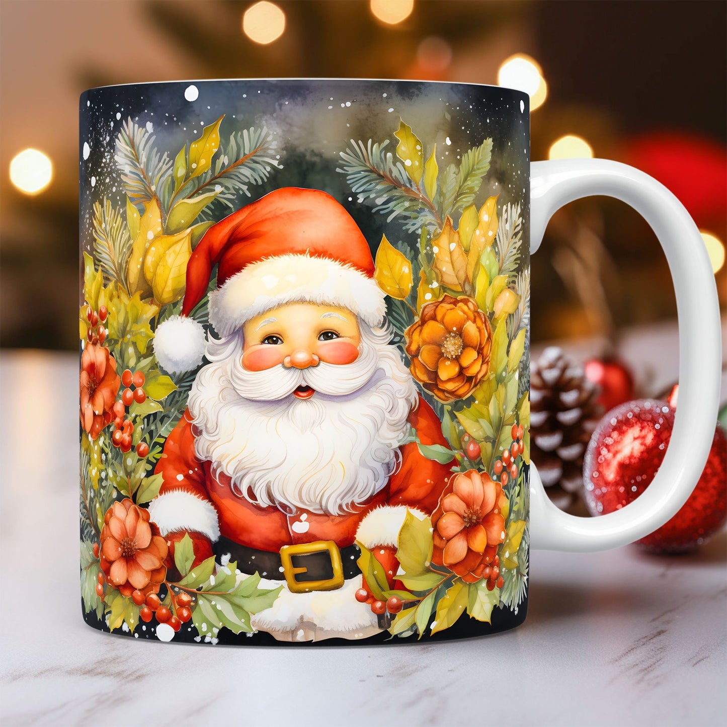 3D Christmas Ceramic Mug – Space Design Snowman & Santa Coffee Cup for Kids & Adults, Xmas Gift