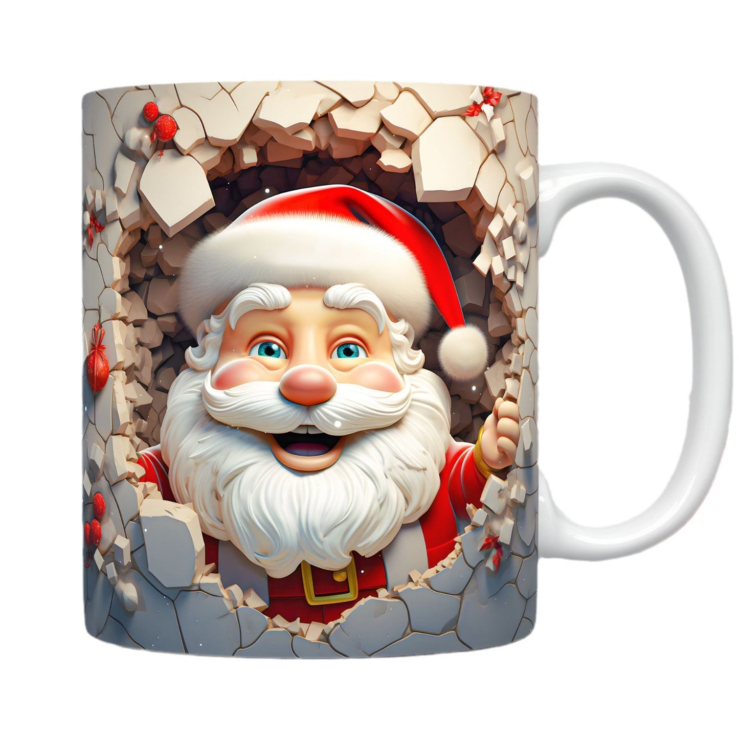 3D Christmas Ceramic Mug – Space Design Snowman & Santa Coffee Cup for Kids & Adults, Xmas Gift