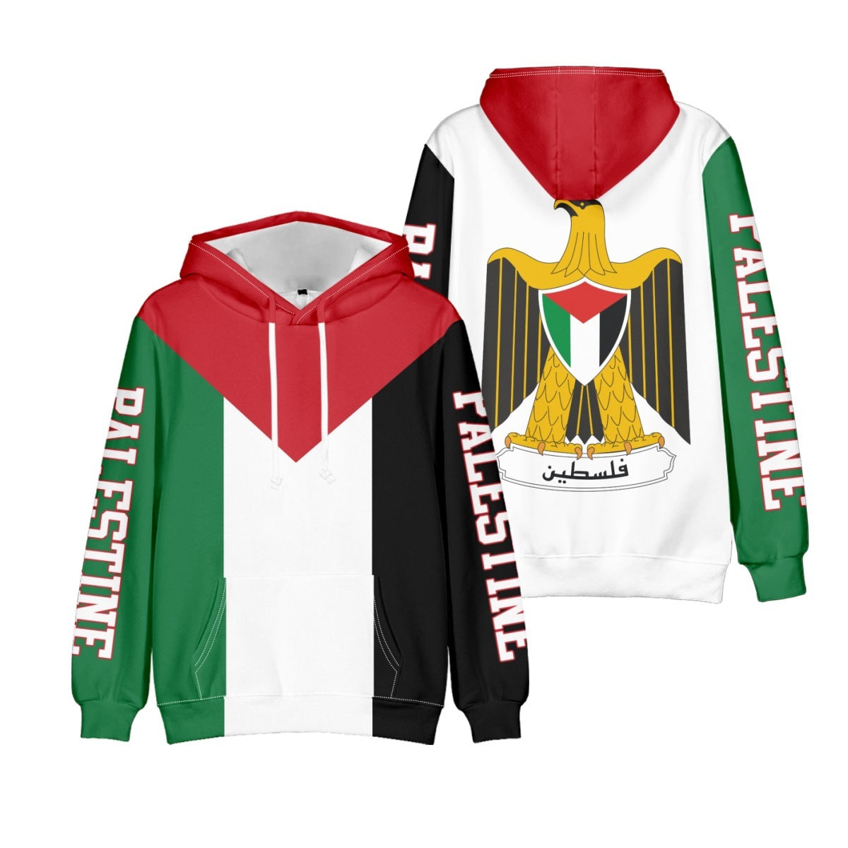 Palestinian-Inspired Polyester Fiber Hoodie Jacket – Stylish & Comfortable Outerwear