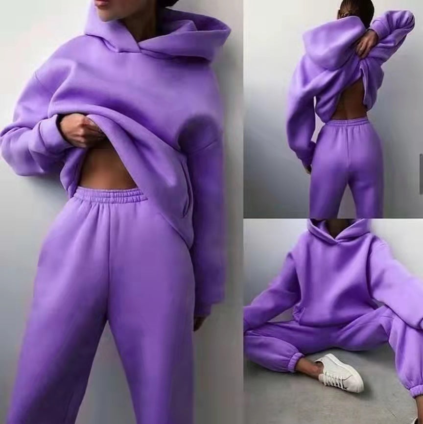 Women's Casual Hooded Sweater & Tracksuit Set – Stylish Two-Piece Outfit