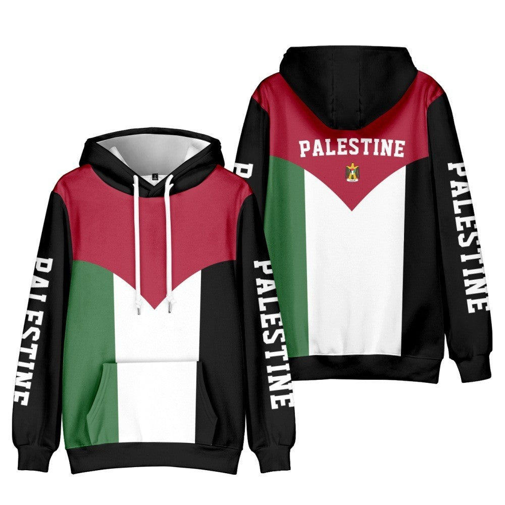 Palestinian-Inspired Polyester Fiber Hoodie Jacket – Stylish & Comfortable Outerwear