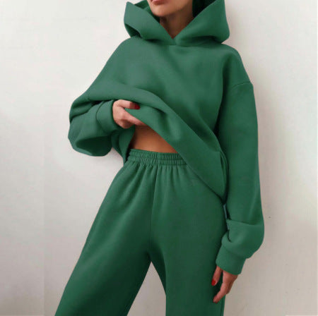 Women's Casual Hooded Sweater & Tracksuit Set – Stylish Two-Piece Outfit