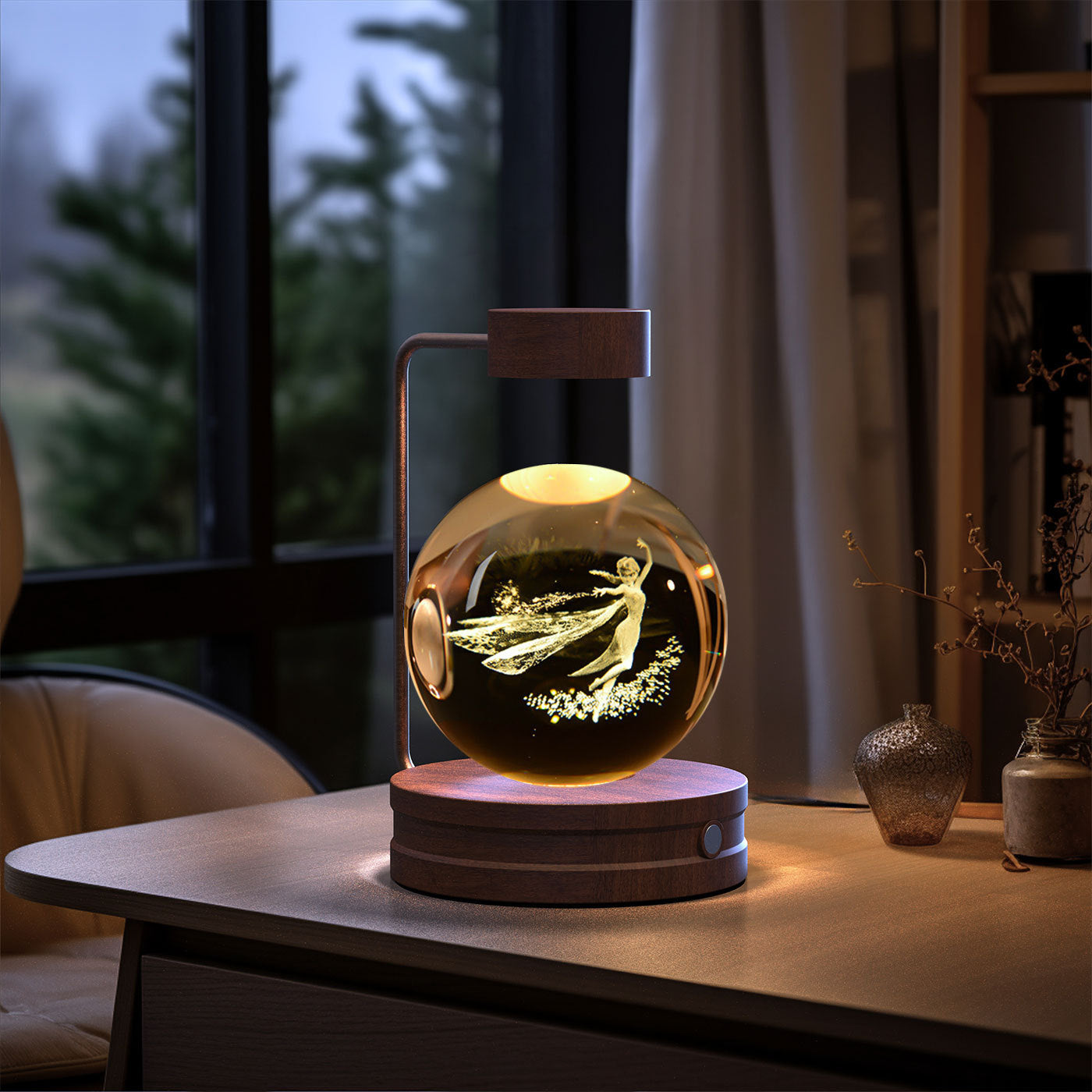 Crystal Ball Cosmic Dinosaur Night Light – USB Powered Bedside Lamp & Birthday Gift