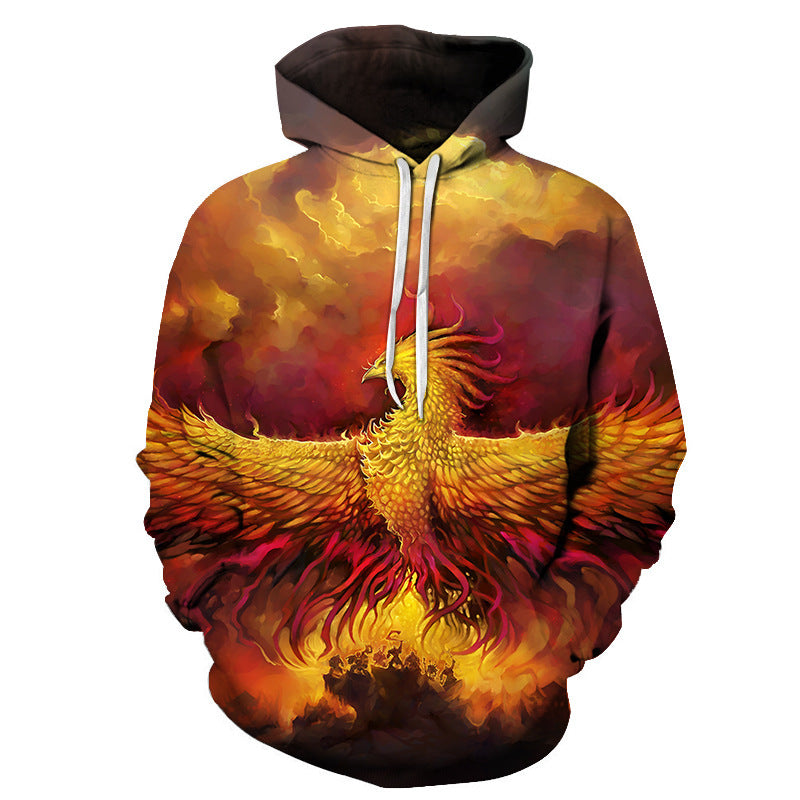 Flame Phoenix Series Hoodie - Loose & Versatile Casual Top