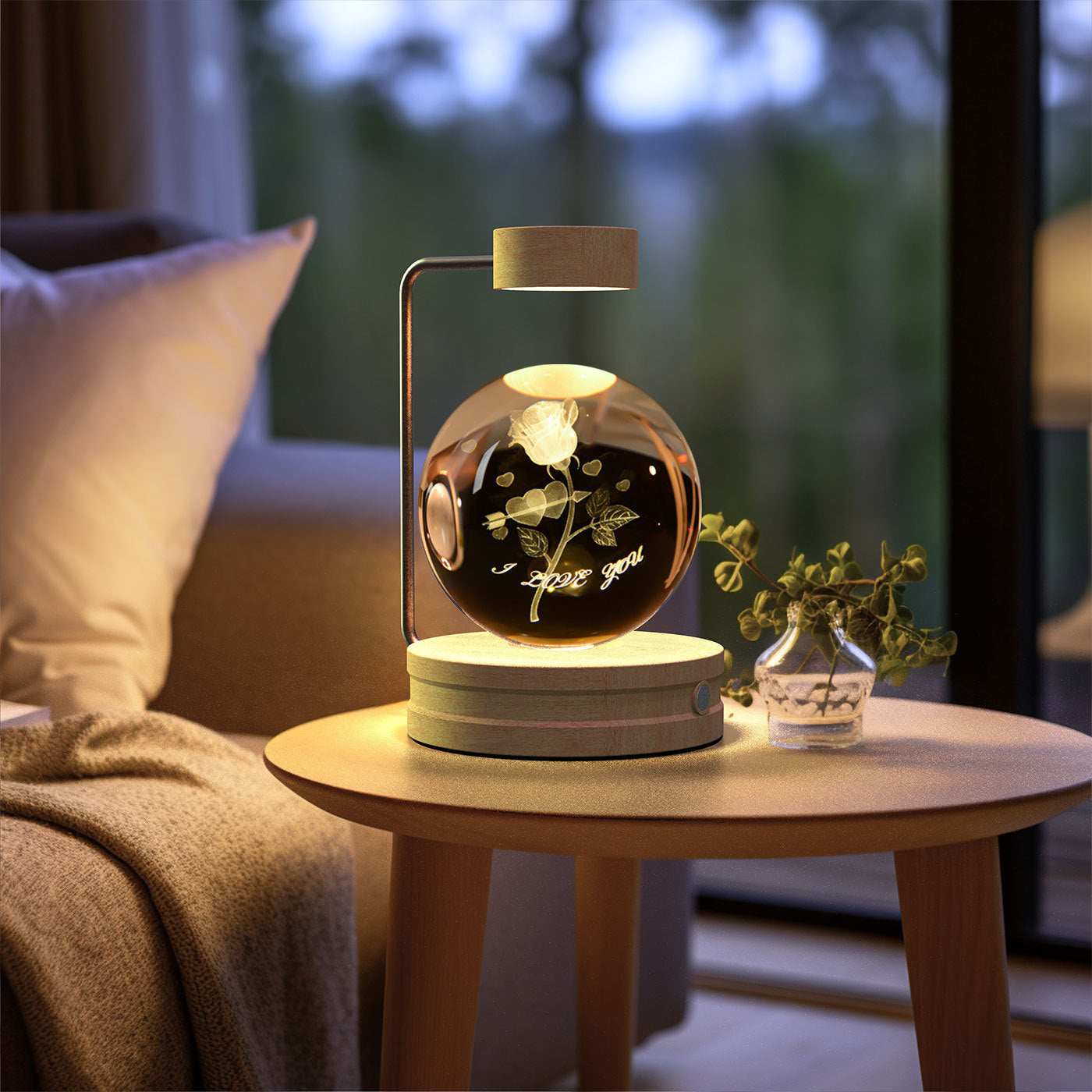 Crystal Ball Cosmic Dinosaur Night Light – USB Powered Bedside Lamp & Birthday Gift