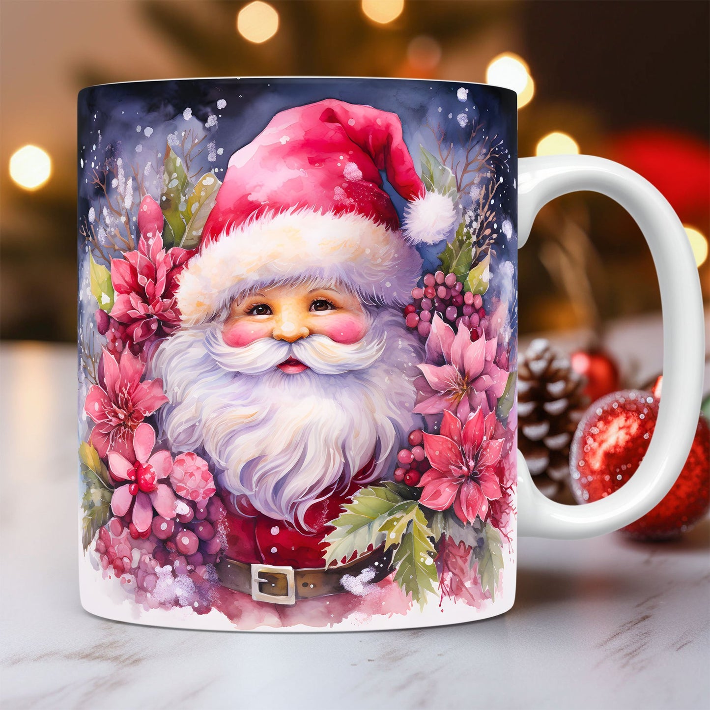 3D Christmas Ceramic Mug – Space Design Snowman & Santa Coffee Cup for Kids & Adults, Xmas Gift