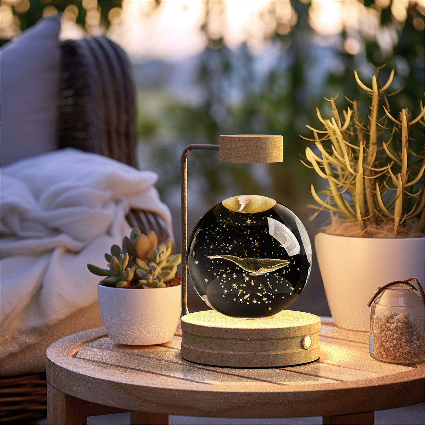 Crystal Ball Cosmic Dinosaur Night Light – USB Powered Bedside Lamp & Birthday Gift