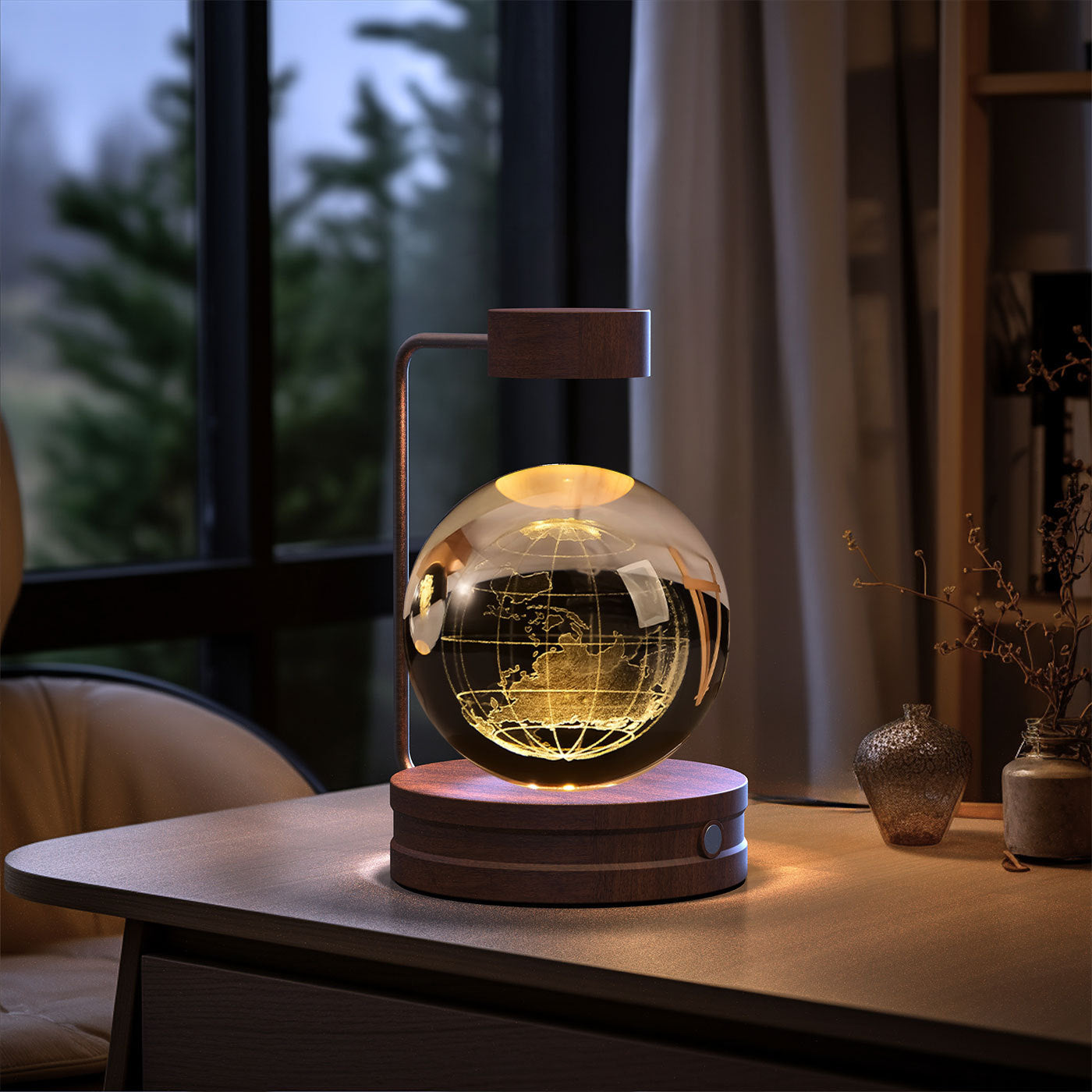 Crystal Ball Cosmic Dinosaur Night Light – USB Powered Bedside Lamp & Birthday Gift