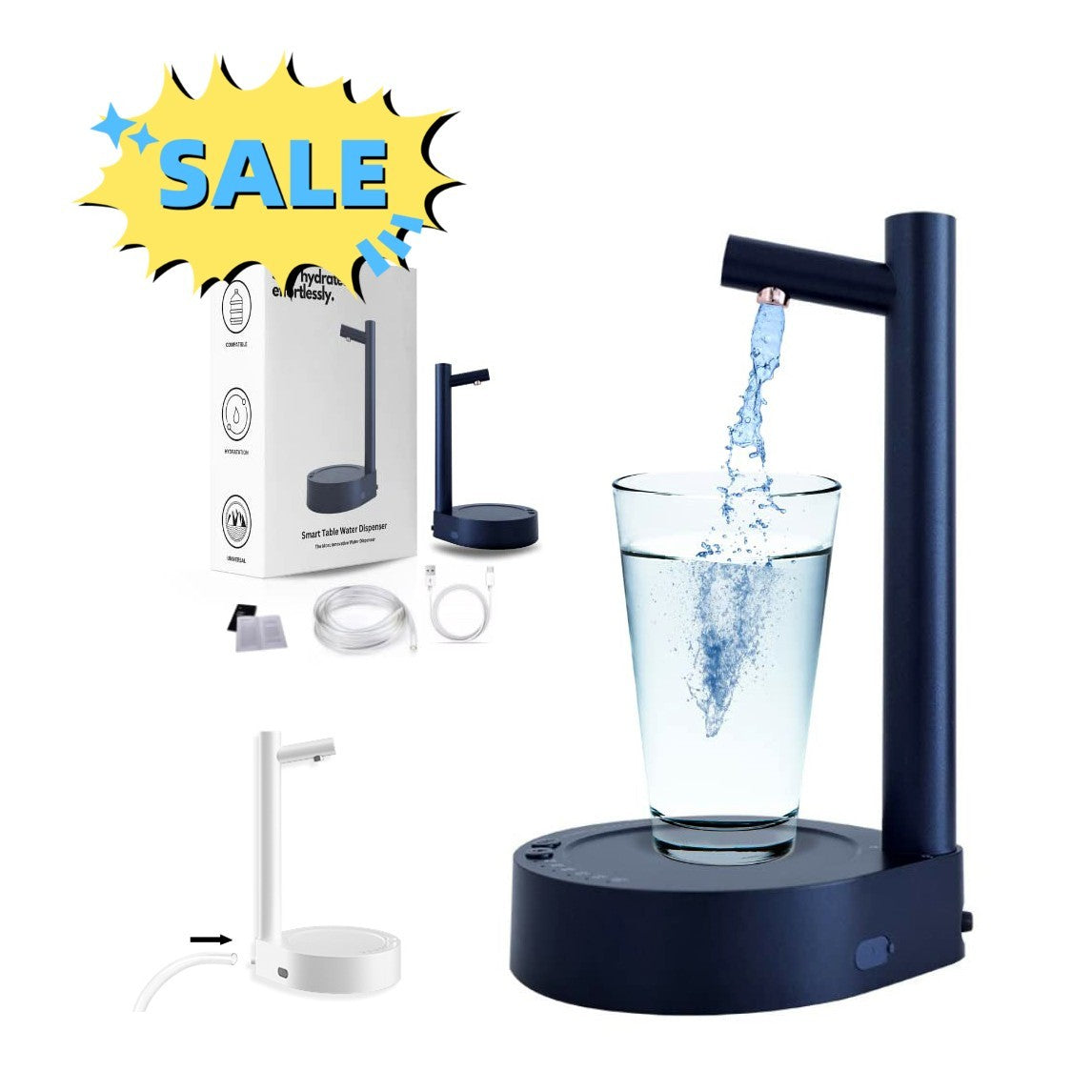 Electric Desk Water Dispenser | Rechargeable Automatic Gallon Bottle Pump