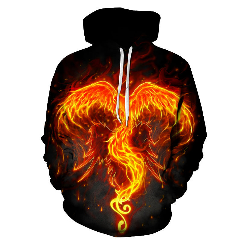 Flame Phoenix Series Hoodie - Loose & Versatile Casual Top