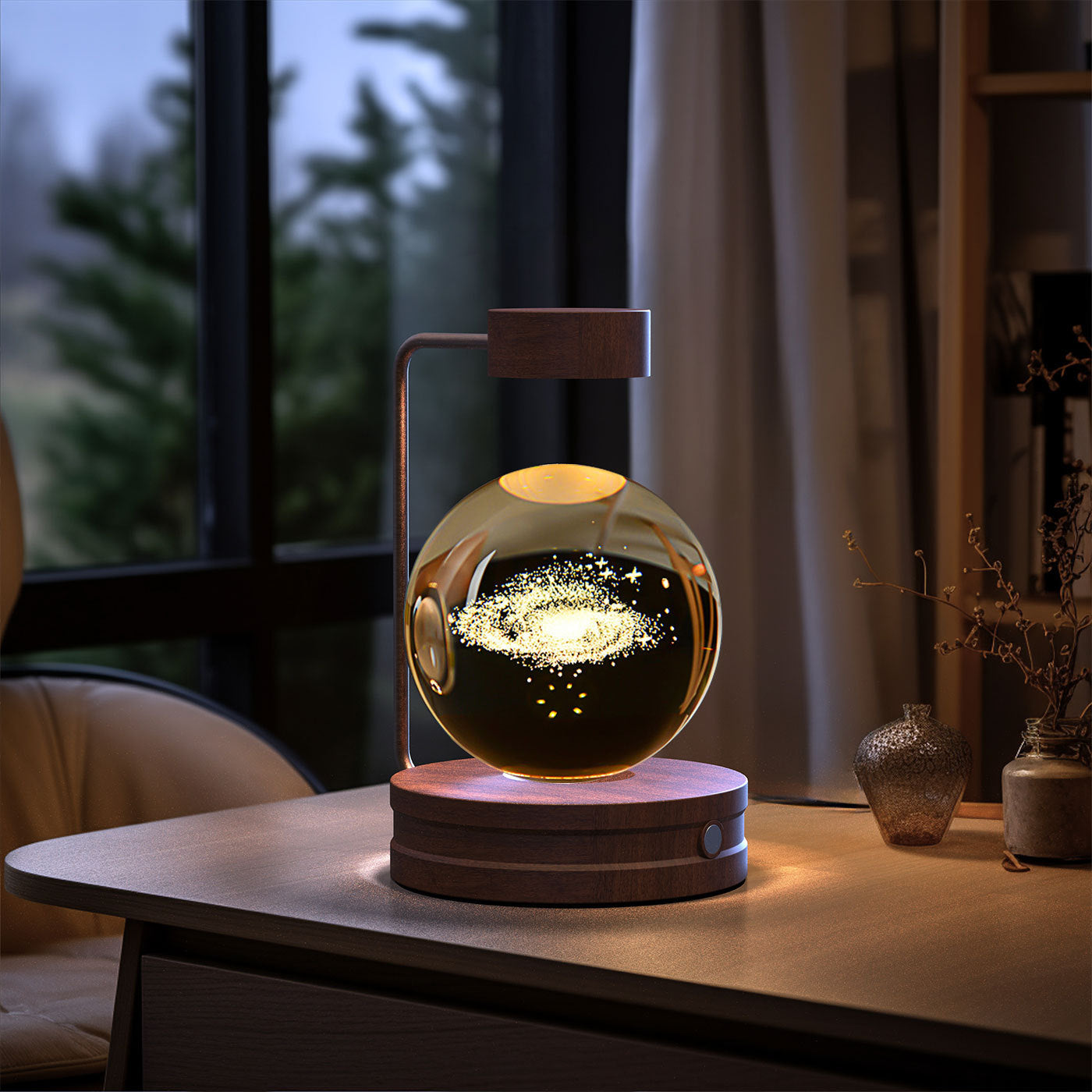 Crystal Ball Cosmic Dinosaur Night Light – USB Powered Bedside Lamp & Birthday Gift